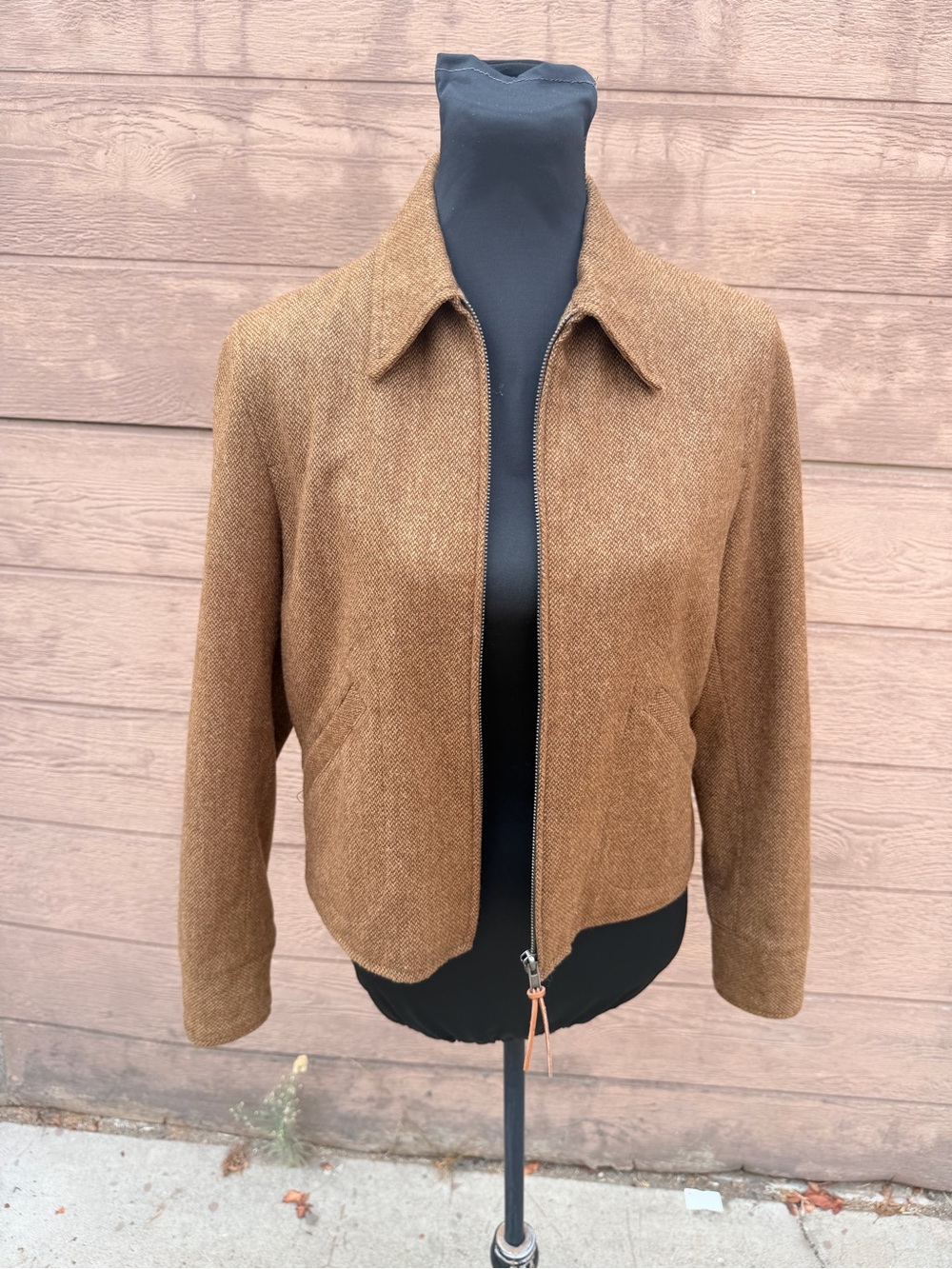 Vintage Ralph Lauren Houndstooth wooJacket in Brown Size 8